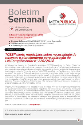 Imagem da notícia BOLETIM SEMANAL Nº 59 - 26 DE JANEIRO DE 2026